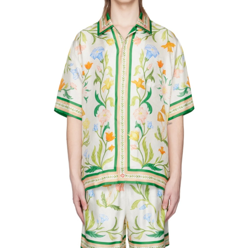 casablanca tennis club off-white l’arche cuban collar shirt - Picture 8 of 11